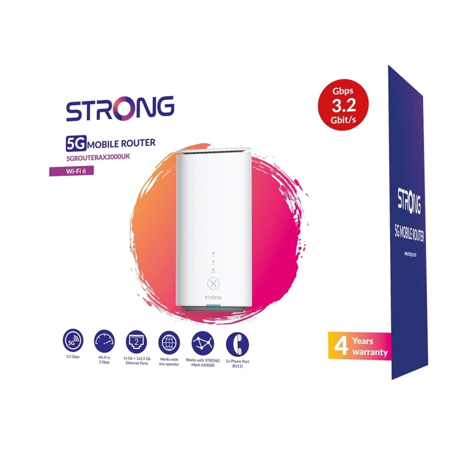 STRONG 5G Router AX3000 Unlocked WiFi 6 with 2.5Gb LAN & Voice Port STRONG 5G Router AX3000 Unlocked WiFi 6 with 2.5Gb LAN & Voice Port